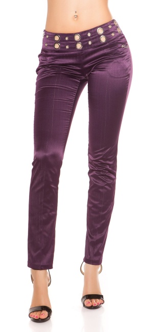 Business-trousers with pinstripes Purple